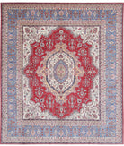 Kazak 13'8'' X 15'7'' Hand-Knotted Wool Rug 13'8'' x 15'7'' (410 X 468) / Red / Blue