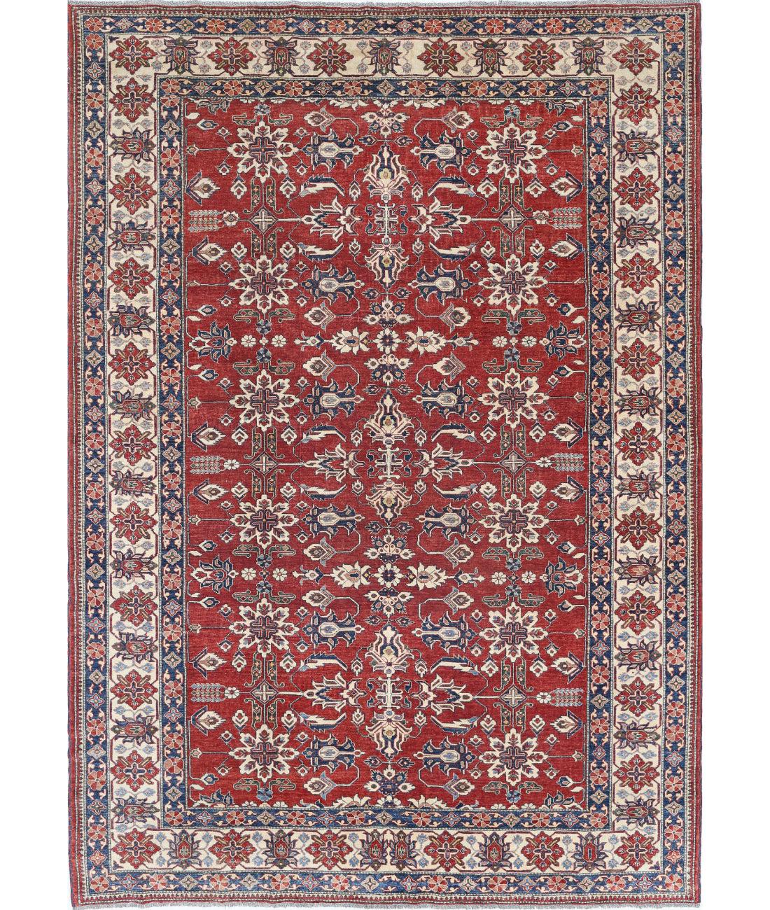 Kazak 8'4'' X 11'8'' Hand-Knotted Wool Rug 8'4'' x 11'8'' (250 X 350) / Red / Ivory