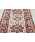 Kazak 4'0'' X 6'1'' Hand-Knotted Wool Rug 4'0'' x 6'1'' (120 X 183) / Ivory / Red