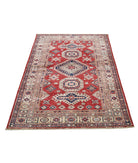 Kazak 3'10'' X 5'9'' Hand-Knotted Wool Rug 3'10'' x 5'9'' (115 X 173) / Red / Ivory