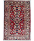 Kazak 3'10'' X 5'9'' Hand-Knotted Wool Rug 3'10'' x 5'9'' (115 X 173) / Red / Ivory