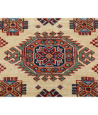 Kazak 2'7'' X 8'4'' Hand-Knotted Wool Rug 2'7'' x 8'4'' (78 X 250) / Ivory / Red