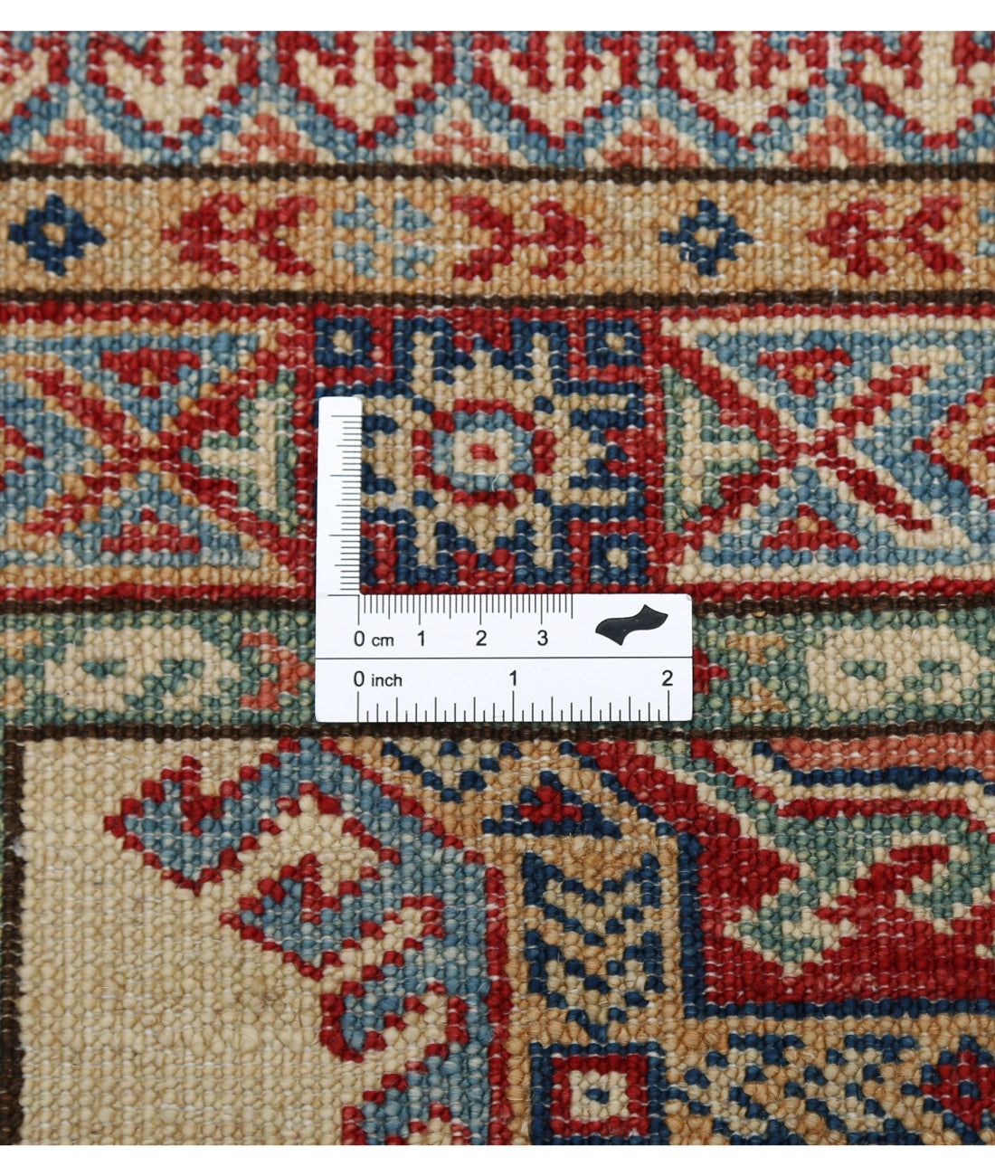 Kazak 2'7'' X 8'4'' Hand-Knotted Wool Rug 2'7'' x 8'4'' (78 X 250) / Ivory / Red