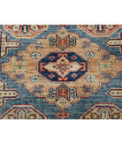 Kazak 2'9'' X 8'2'' Hand-Knotted Wool Rug 2'9'' x 8'2'' (83 X 245) / Blue / Ivory