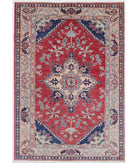 Kazak 3'10'' X 5'10'' Hand-Knotted Wool Rug 3'10'' x 5'10'' (115 X 175) / Red / Ivory