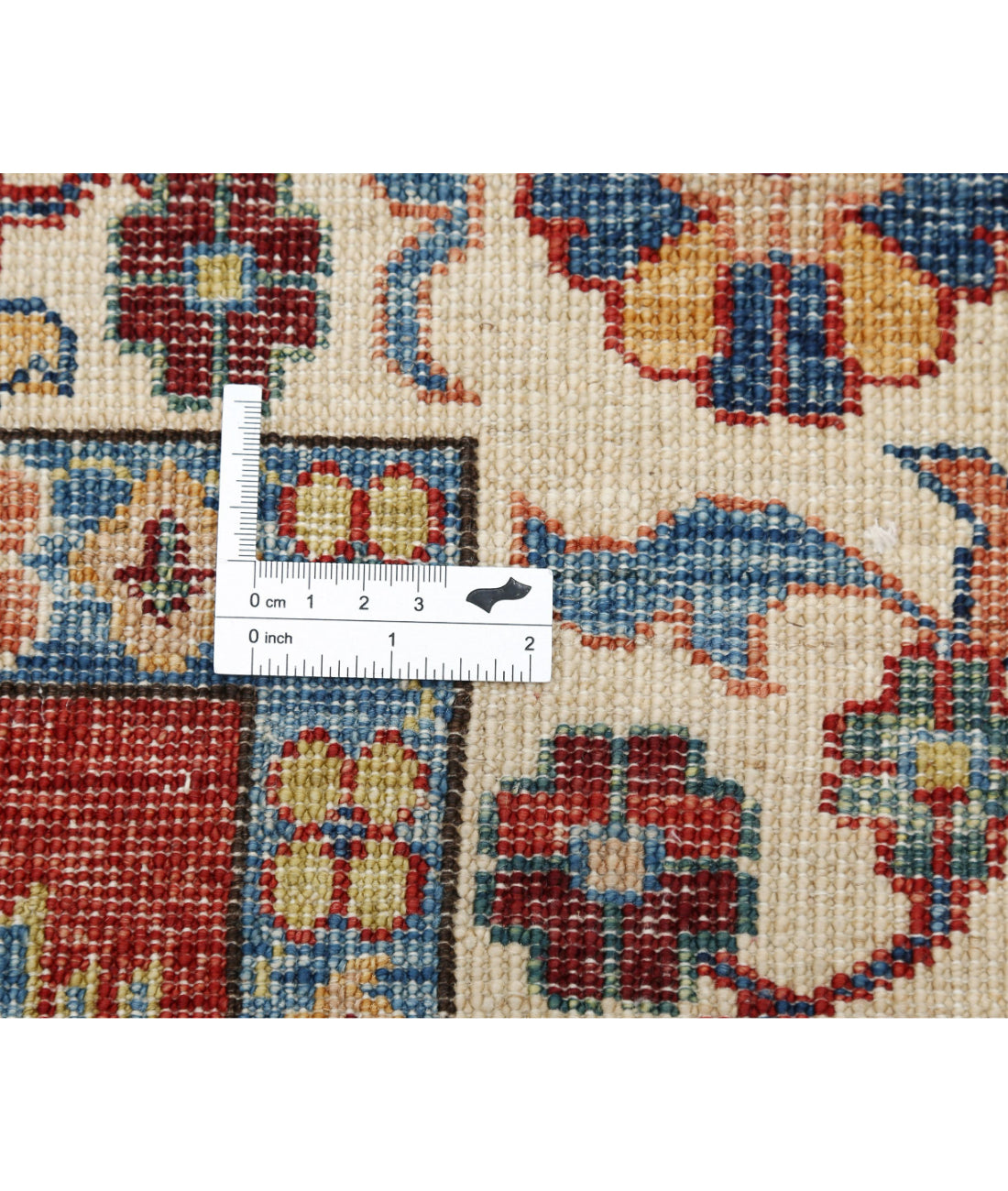 Kazak 4'0'' X 6'2'' Hand-Knotted Wool Rug 4'0'' x 6'2'' (120 X 185) / Red / Ivory