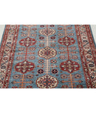 Kazak 3'11'' X 5'5'' Hand-Knotted Wool Rug 3'11'' x 5'5'' (118 X 163) / Blue / Ivory