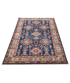 Kazak 3'11'' X 5'11'' Hand-Knotted Wool Rug 3'11'' x 5'11'' (118 X 178) / Blue / Ivory