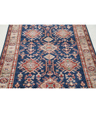 Kazak 3'11'' X 5'11'' Hand-Knotted Wool Rug 3'11'' x 5'11'' (118 X 178) / Blue / Ivory