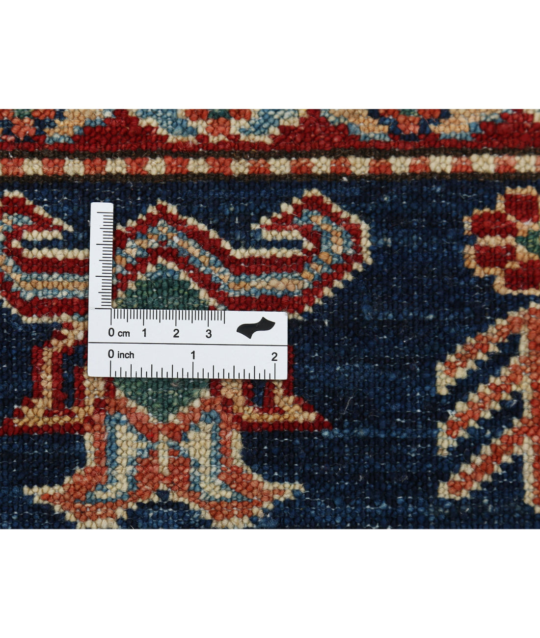 Kazak 3'11'' X 5'11'' Hand-Knotted Wool Rug 3'11'' x 5'11'' (118 X 178) / Blue / Ivory