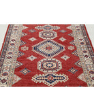 Kazak 4'2'' X 5'9'' Hand-Knotted Wool Rug 4'2'' x 5'9'' (125 X 173) / Red / Ivory