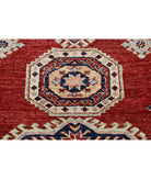 Kazak 4'2'' X 5'9'' Hand-Knotted Wool Rug 4'2'' x 5'9'' (125 X 173) / Red / Ivory