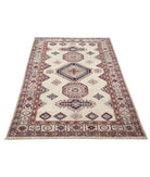 Kazak 3'10'' X 6'3'' Hand-Knotted Wool Rug 3'10'' x 6'3'' (115 X 188) / Ivory / Red