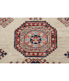 Kazak 3'10'' X 6'3'' Hand-Knotted Wool Rug 3'10'' x 6'3'' (115 X 188) / Ivory / Red