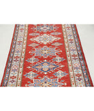 Kazak 2'8'' X 9'6'' Hand-Knotted Wool Rug 2'8'' x 9'6'' (80 X 285) / Red / Ivory