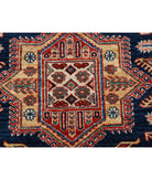 Kazak 3'11'' X 5'9'' Hand-Knotted Wool Rug 3'11'' x 5'9'' (118 X 173) / Blue / Red