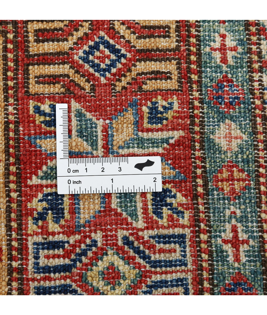 Kazak 3'11'' X 5'9'' Hand-Knotted Wool Rug 3'11'' x 5'9'' (118 X 173) / Blue / Red