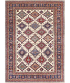 Kazak 8'9'' X 11'11'' Hand-Knotted Wool Rug 8'9'' x 11'11'' (263 X 358) / Ivory / Blue