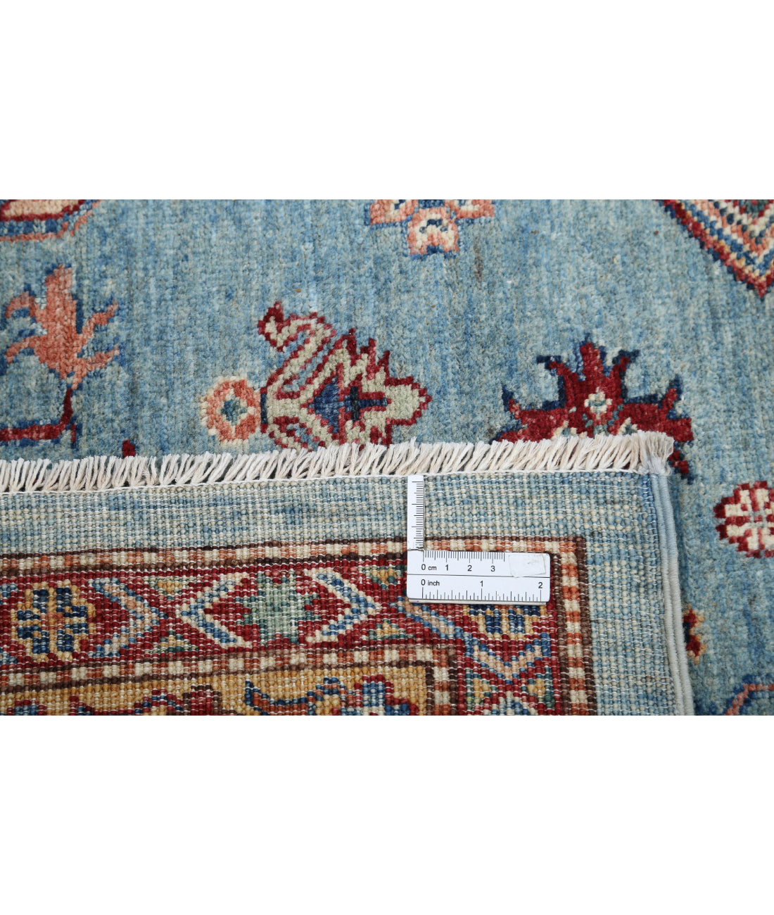 Kazak 8'9'' X 12'3'' Hand-Knotted Wool Rug 8'9'' x 12'3'' (263 X 368) / Blue / Blue