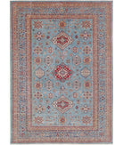 Kazak 8'9'' X 12'3'' Hand-Knotted Wool Rug 8'9'' x 12'3'' (263 X 368) / Blue / Blue