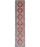 Kazak 2'8'' X 13'9'' Hand-Knotted Wool Rug 2'8'' x 13'9'' (80 X 413) / Red / Blue