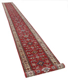 Kazak 2'7'' X 23'0'' Hand-Knotted Wool Rug 2'7'' x 23'0'' (78 X 690) / Red / Ivory