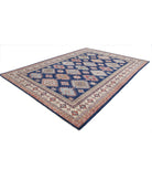 Kazak 9'9'' X 13'9'' Hand-Knotted Wool Rug 9'9'' x 13'9'' (293 X 413) / Blue / Ivory