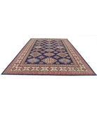 Kazak 9'9'' X 13'9'' Hand-Knotted Wool Rug 9'9'' x 13'9'' (293 X 413) / Blue / Ivory