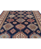 Kazak 9'9'' X 13'9'' Hand-Knotted Wool Rug 9'9'' x 13'9'' (293 X 413) / Blue / Ivory