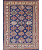 Kazak 9'9'' X 13'9'' Hand-Knotted Wool Rug 9'9'' x 13'9'' (293 X 413) / Blue / Ivory