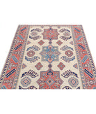 Kazak 4'11'' X 6'9'' Hand-Knotted Wool Rug 4'11'' x 6'9'' (148 X 203) / Ivory / Pink