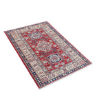 Kazak 2'8'' X 3'10'' Hand-Knotted Wool Rug 2'8'' x 3'10'' (80 X 115) / Red / Ivory