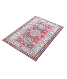 Kazak 2'8'' X 3'10'' Hand-Knotted Wool Rug 2'8'' x 3'10'' (80 X 115) / Red / Ivory