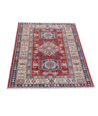 Kazak 2'8'' X 3'10'' Hand-Knotted Wool Rug 2'8'' x 3'10'' (80 X 115) / Red / Ivory