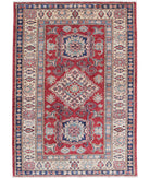 Kazak 2'8'' X 3'10'' Hand-Knotted Wool Rug 2'8'' x 3'10'' (80 X 115) / Red / Ivory