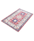 Kazak 2'8'' X 4'2'' Hand-Knotted Wool Rug 2'8'' x 4'2'' (80 X 125) / Red / Ivory