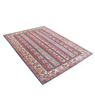 Kazak 5'6'' X 7'4'' Hand-Knotted Wool Rug 5'6'' x 7'4'' (165 X 220) / Blue / Ivory