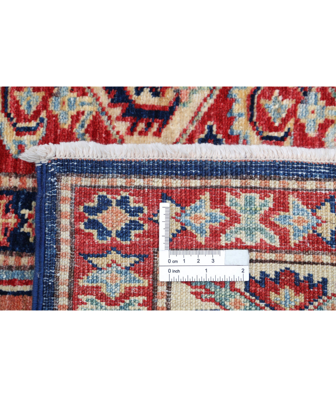 Kazak 5'6'' X 7'4'' Hand-Knotted Wool Rug 5'6'' x 7'4'' (165 X 220) / Blue / Ivory