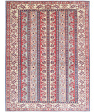 Kazak 5'6'' X 7'4'' Hand-Knotted Wool Rug 5'6'' x 7'4'' (165 X 220) / Blue / Ivory