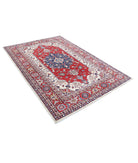 Kazak 5'7'' X 7'11'' Hand-Knotted Wool Rug 5'7'' x 7'11'' (168 X 238) / Blue / Red