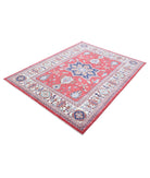 Kazak 5'1'' X 6'8'' Hand-Knotted Wool Rug 5'1'' x 6'8'' (153 X 200) / Red / Ivory