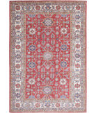 Kazak 6'6'' X 9'8'' Hand-Knotted Wool Rug 6'6'' x 9'8'' (195 X 290) / Red / Ivory