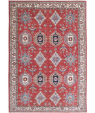 Kazak 6'7'' X 9'8'' Hand-Knotted Wool Rug 6'7'' x 9'8'' (198 X 290) / Red / Ivory