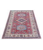 Kazak 3'4'' X 5'0'' Hand-Knotted Wool Rug 3'4'' x 5'0'' (100 X 150) / Red / Ivory