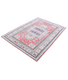 Kazak 4'8'' X 6'9'' Hand-Knotted Wool Rug 4'8'' x 6'9'' (140 X 203) / Red / Ivory