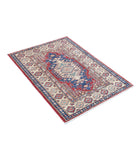 Kazak 2'10'' X 3'11'' Hand-Knotted Wool Rug 2'10'' x 3'11'' (85 X 118) / Red / Ivory