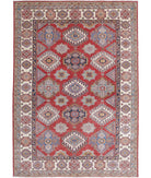 Kazak 6'0'' X 8'7'' Hand-Knotted Wool Rug 6'0'' x 8'7'' (180 X 258) / Red / Ivory