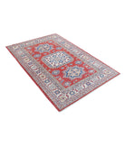 Kazak 4'0'' X 5'10'' Hand-Knotted Wool Rug 4'0'' x 5'10'' (120 X 175) / Red / Ivory