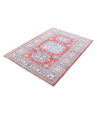 Kazak 4'0'' X 5'10'' Hand-Knotted Wool Rug 4'0'' x 5'10'' (120 X 175) / Red / Ivory