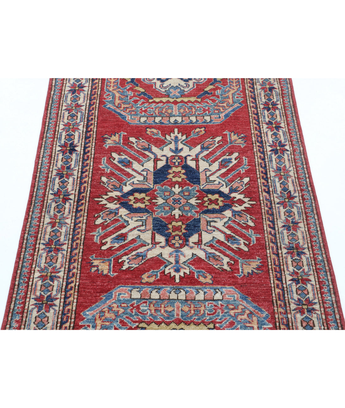 Kazak 3'1'' X 4'9'' Hand-Knotted Wool Rug 3'1'' x 4'9'' (93 X 143) / Red / Ivory